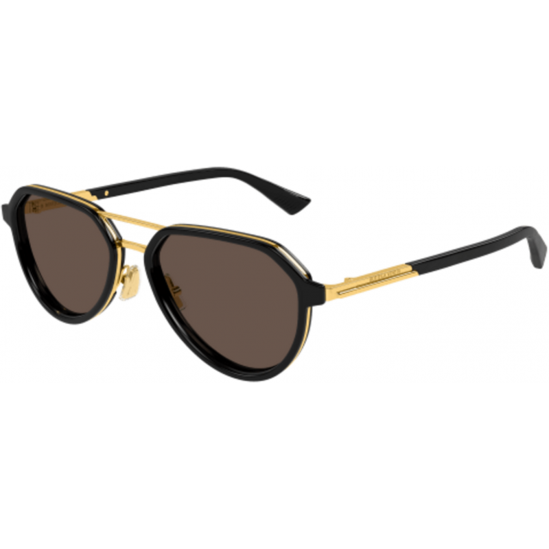Sunglasses Bottega Veneta BV 1373 S- 001 Black / Brown Gold 55mm