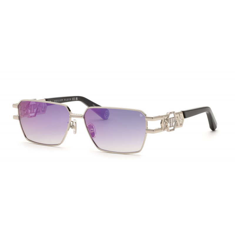 Sunglasses Philipp Plein SPP 210 M Palladium W Smoke/Violet /
