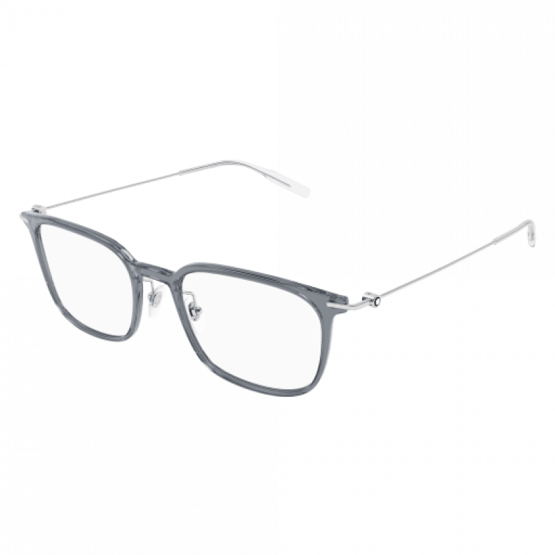 Eyeglasses Montblanc MB 0100 O- 001 Grey / Transparent Silver 52mm