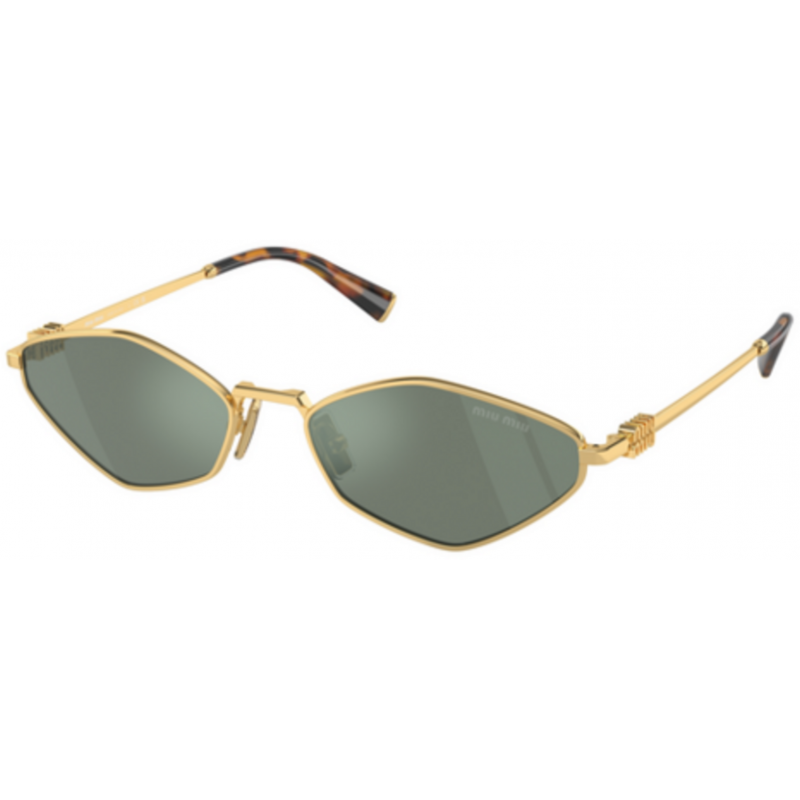 Sunglasses Miu MU 56 ZS 5AK04M Gold / Green Mirror Internal Silver Polyamide Standard 56mm
