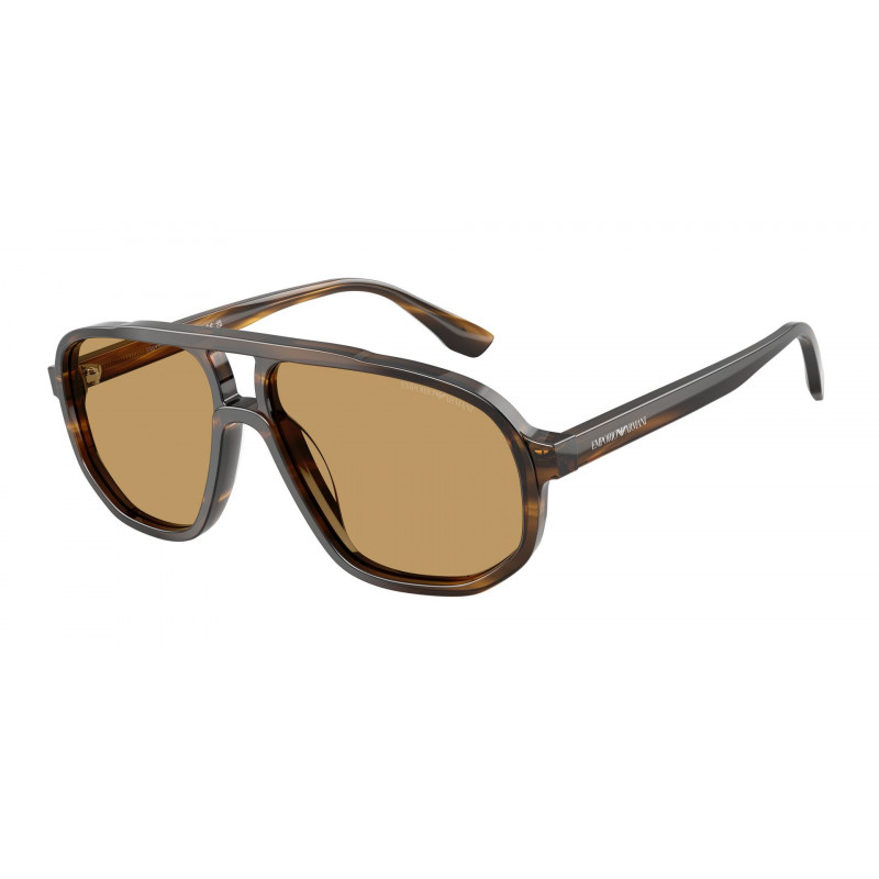 Sunglasses Emporio Armani EA 4263 U 632673 Striped Dark Green / Brown Polyamide Standard 57mm