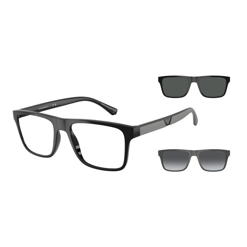 Sunglasses Emporio Armani EA 4115 F 50171W Shiny Black / Clear Polyamide Standard 54mm