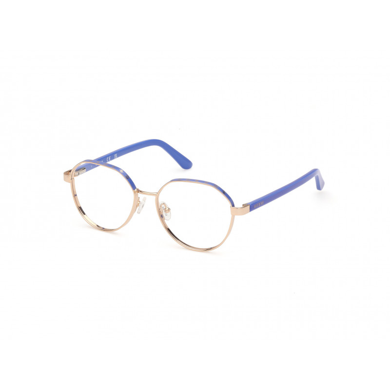 Eyeglasses Guess GU 50124 092 Shiny Pale Gold / Blue/Monocolor 51mm