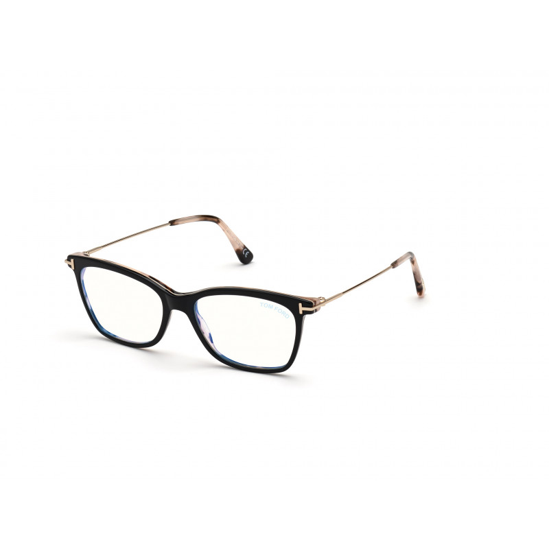 Eyeglasses Tom Ford FT 5712 -B 005 Black/Monocolor / Shiny Pale Gold 50mm