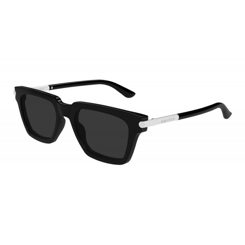 Sunglasses Alexander McQueen AM 0519 S- 001 Black / Grey Silver 52mm