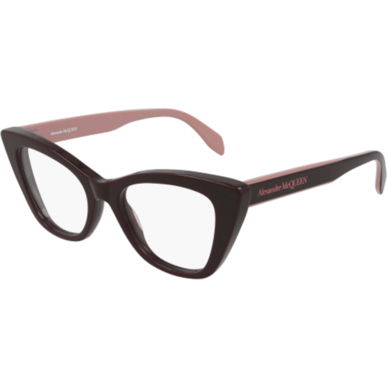 Eyeglasses Alexander McQueen AM 0305 O- 004 Burgundy / Transparent 50mm