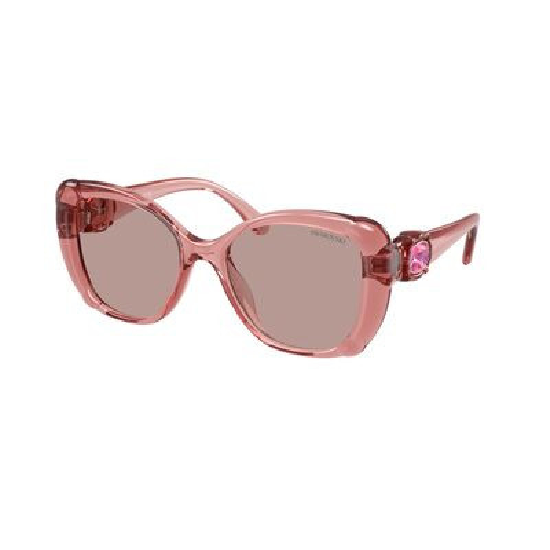 Sunglasses Swarovski SK 6051 U 30017N Transparent Pink / Light Purple Brown Polyamide Standard 53mm