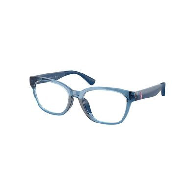 Eyeglasses Polo Prep PP 8553 U 6368 Shiny Transparent Blue / Demo Lens 49mm