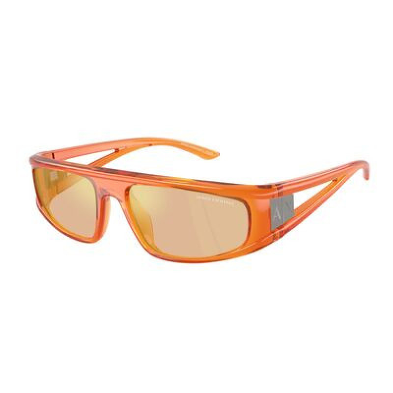 Sunglasses Armani Exchange AX 4159 SU 83867J Shiny Transparent Orange / Dark Mirror Gold Polyamide Standard 59mm
