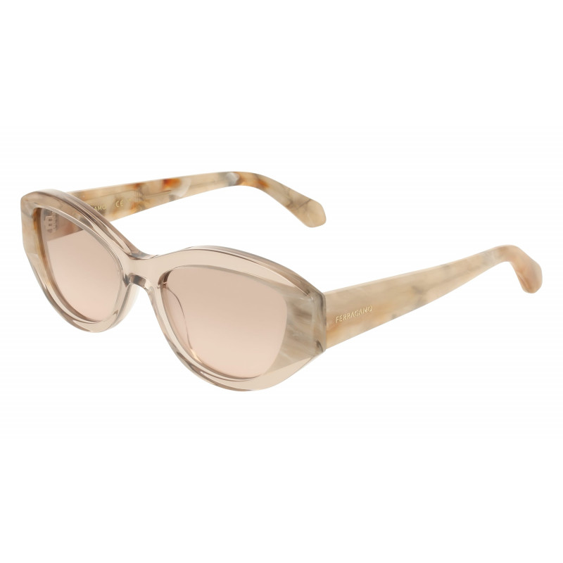 Sunglasses FERRAGAMO SF 2104 S 252 Transparent Beige/Marble 55mm
