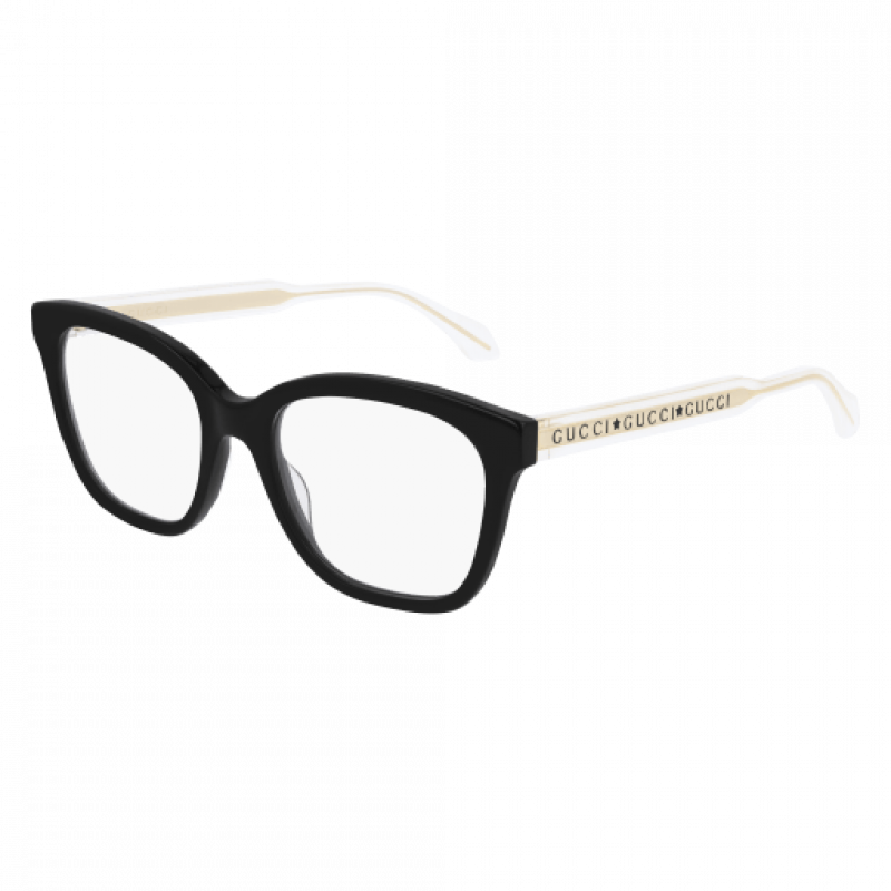 Eyeglasses Gucci GG 0566 ON- 001 Black / Transparent Crystal 52mm