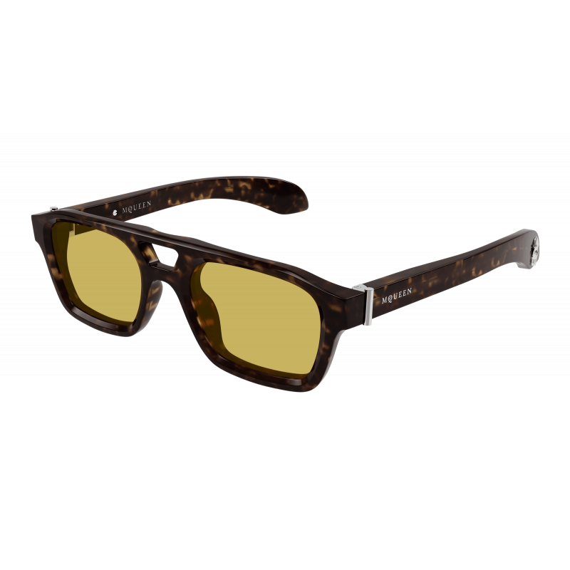 Sunglasses Alexander McQueen AM 0505 S- 002 Havana / Yellow 52mm