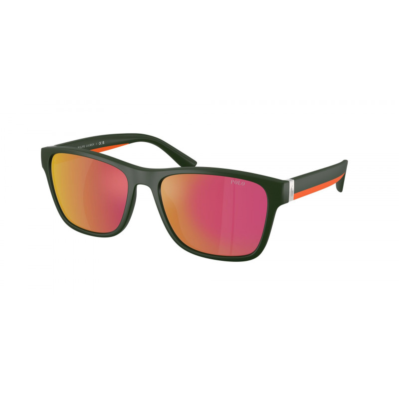 Sunglasses Polo PH 4229 U 55966Q Matte Dark Green / Orange Mirror Red Polyamide Standard 56mm