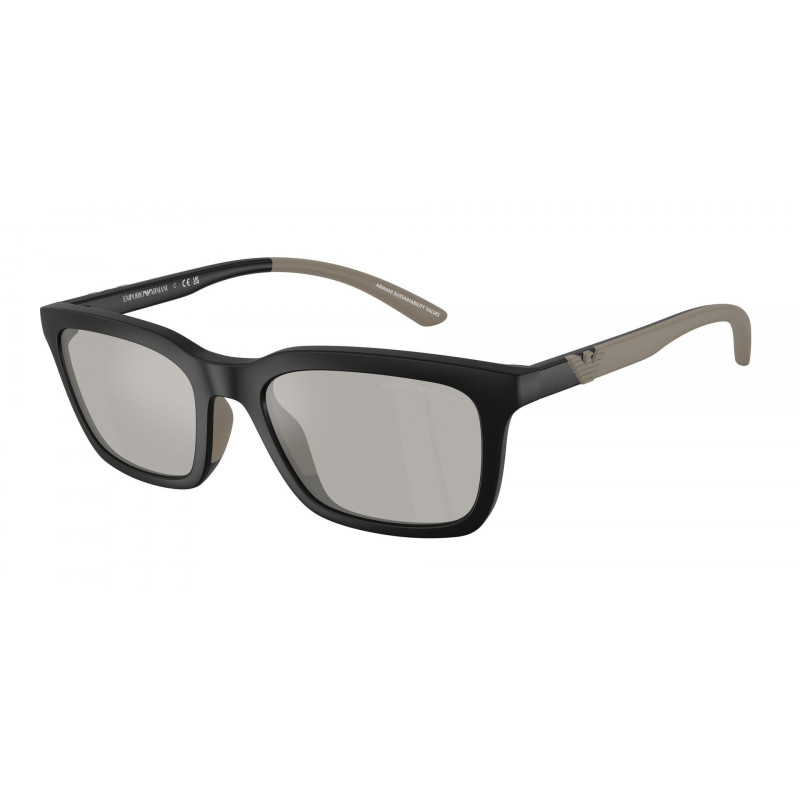 Sunglasses Emporio Armani EA 4249 U 50016G Matte Black / Light Grey Flash Silver Polyamide Standard 55mm