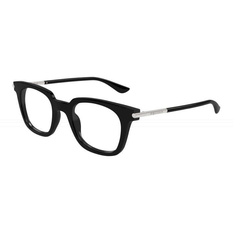 Eyeglasses Alexander McQueen AM 0521 O- 001 Black / Transparent Silver 48mm