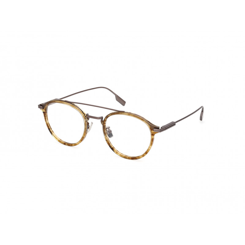 Eyeglasses Zegna EZ 5315 -D Asian fit 047 Light Brown/Striped / Shiny Satin Bronze 52mm
