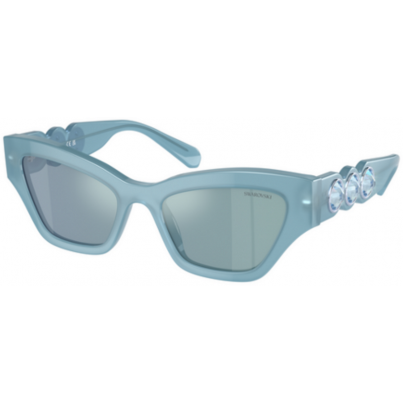 Sunglasses Swarovski SK 6021 20046J Milky Light Blue / Mirror White Polyamide Standard 53mm
