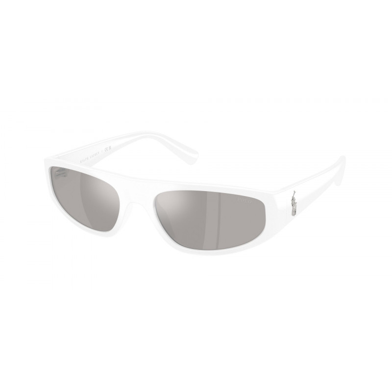 Sunglasses Polo PH 4250 U 58596G Shiny White / Light Grey Mirror Silver Policarbonate Standard 57mm