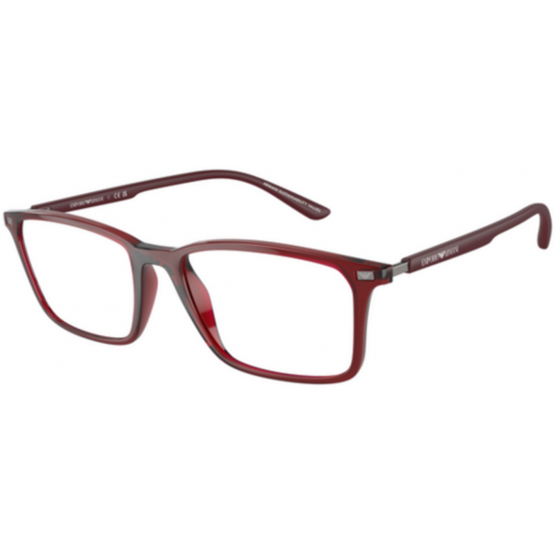 Eyeglasses Emporio Armani EA 3237 6109 Shiny Transparent Bordeaux / Demo Lens 55mm