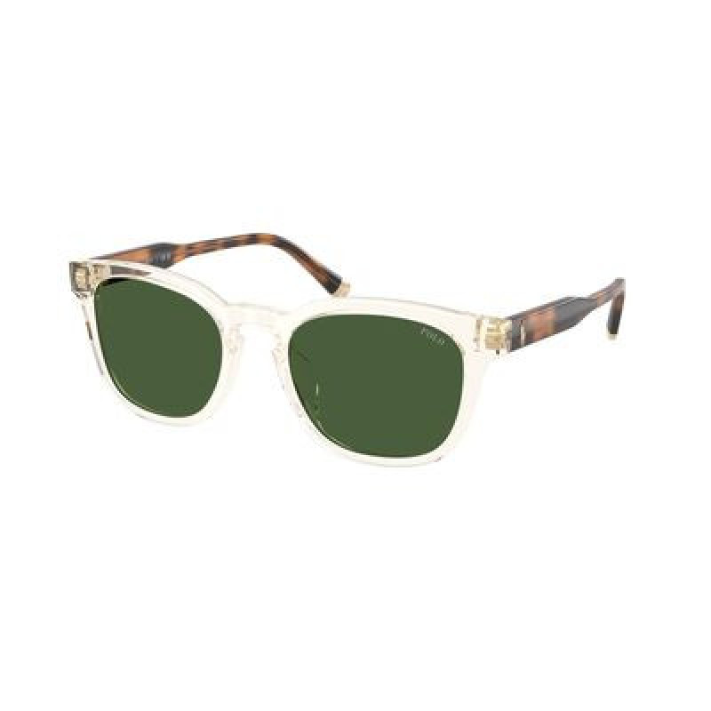 Sunglasses Polo PH 4242 U 635771 Shiny Transparent Yellow / Dark Green Polyamide Standard 52mm