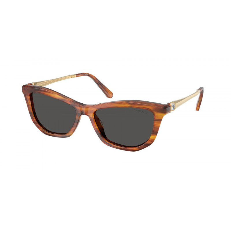 Sunglasses Swarovski SK 6057 109187 Striped Havana / Dark Grey Polyamide Standard 56mm