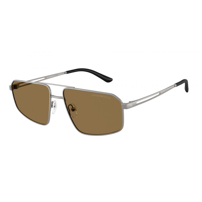 Sunglasses Emporio Armani EA 2173 303273 Brushed Matte Gunmetal / Dark Brown Policarbonate Standard 59mm