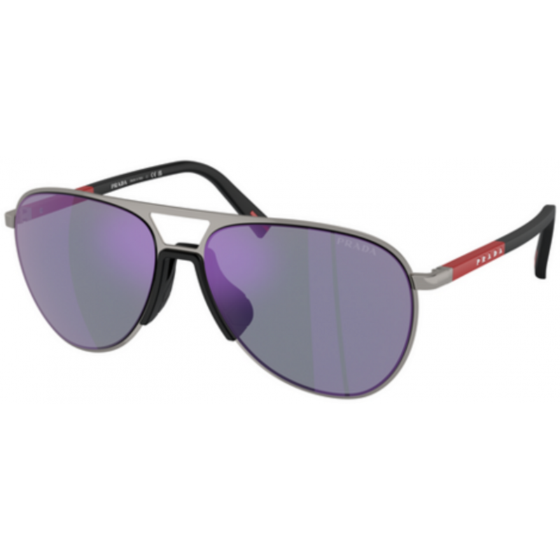 Sunglasses Prada Linea Rossa PS 53 ZS 5AV10J Gunmetal / Dark Blue Mirror Violet Polyamide Standard 59mm