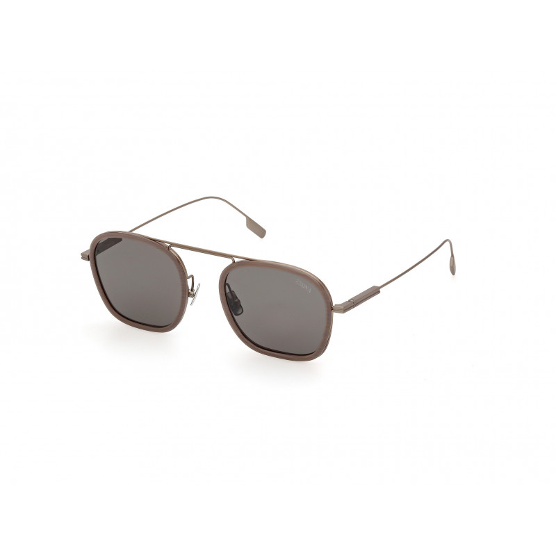 Sunglasses Zegna EZ 0306 59D Beige Brown/Striped / Matte Light Bronze 51mm