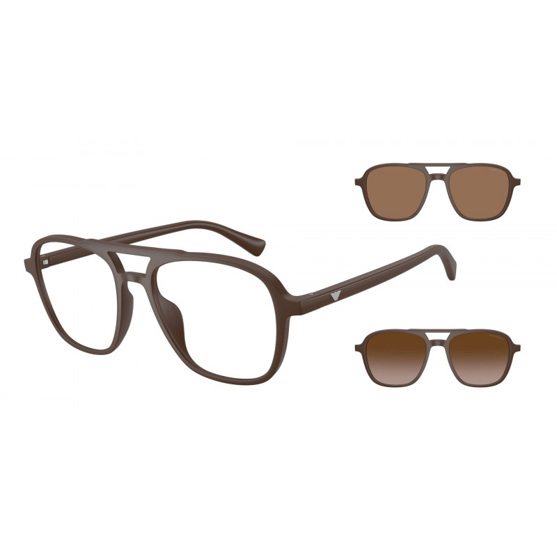 Sunglasses Emporio Armani EA 4279 U 64511W Matte Reddish Brown / Clear Polyamide Standard 51mm