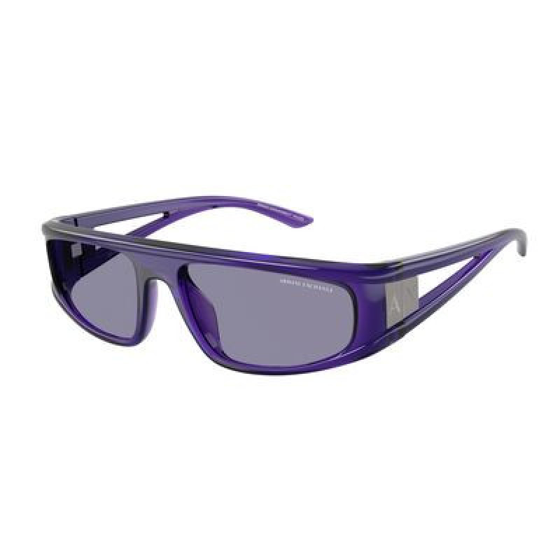 Sunglasses Armani Exchange AX 4159 SU 8385AK Shiny Transparent Violet / Mirror Internal Silver Polyamide Standard 59mm