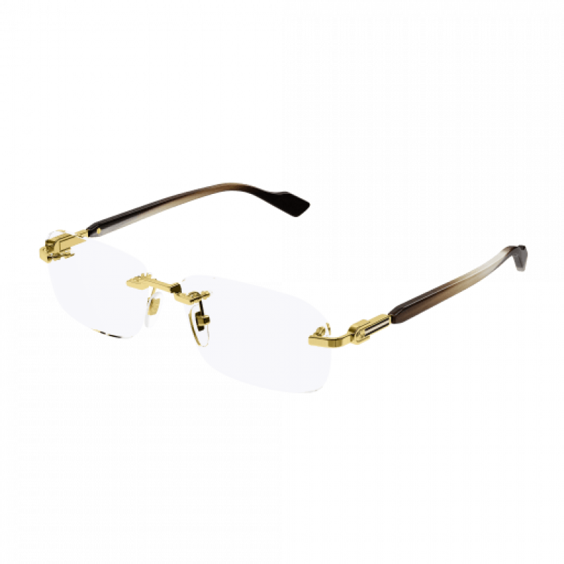 Eyeglasses Gucci GG 1221 O- 002 Gold / Transparent Brown 56mm