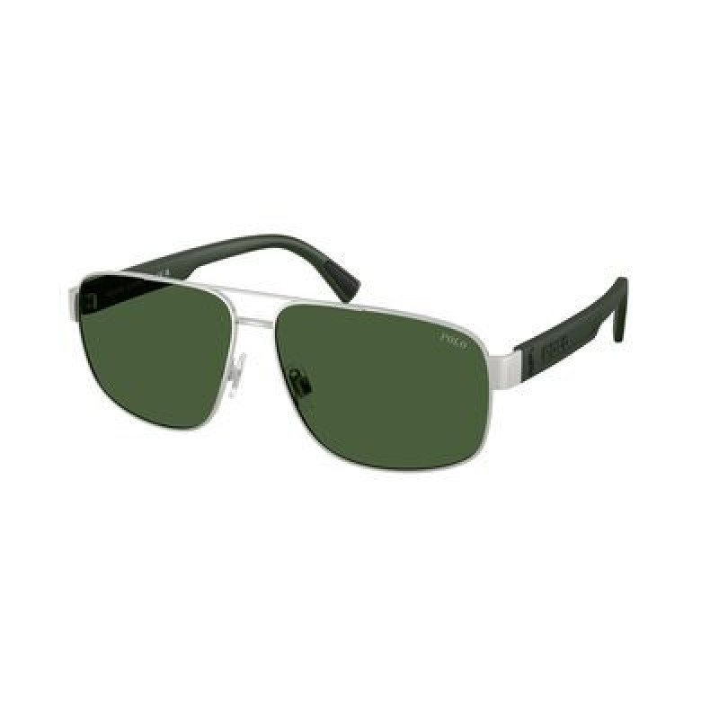 Sunglasses Polo PH 3165 931671 Semishiny Silver / Dark Green Policarbonate Standard 61mm