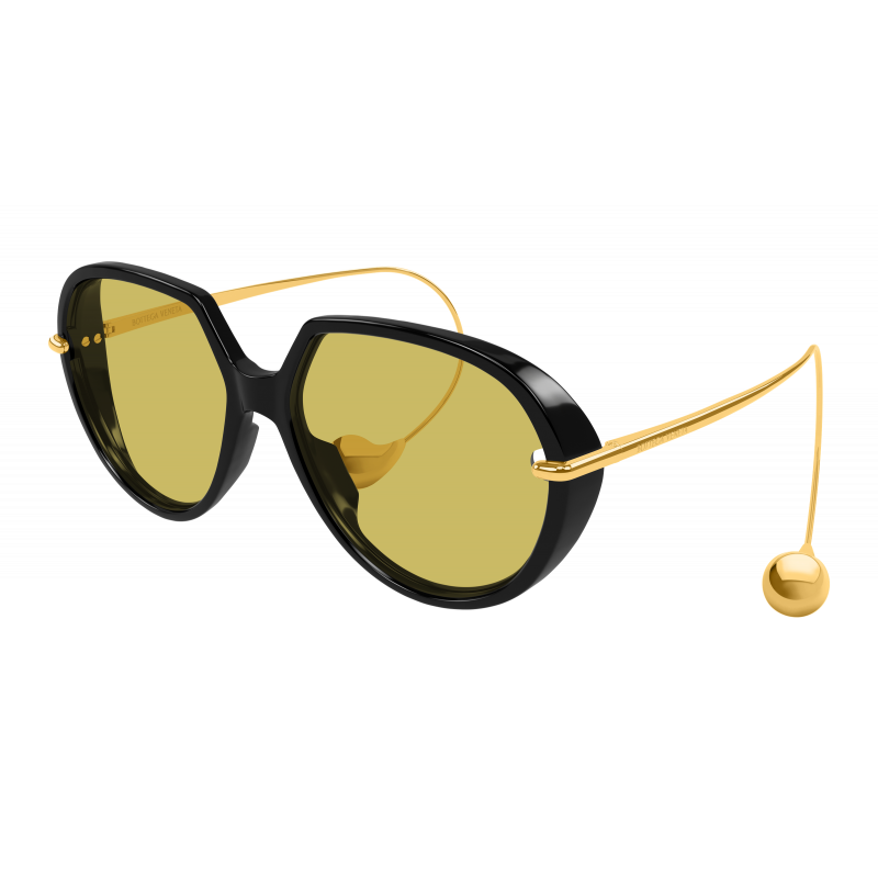 Sunglasses Bottega Veneta BV 1436 S- 001 Black / Yellow Gold 60mm
